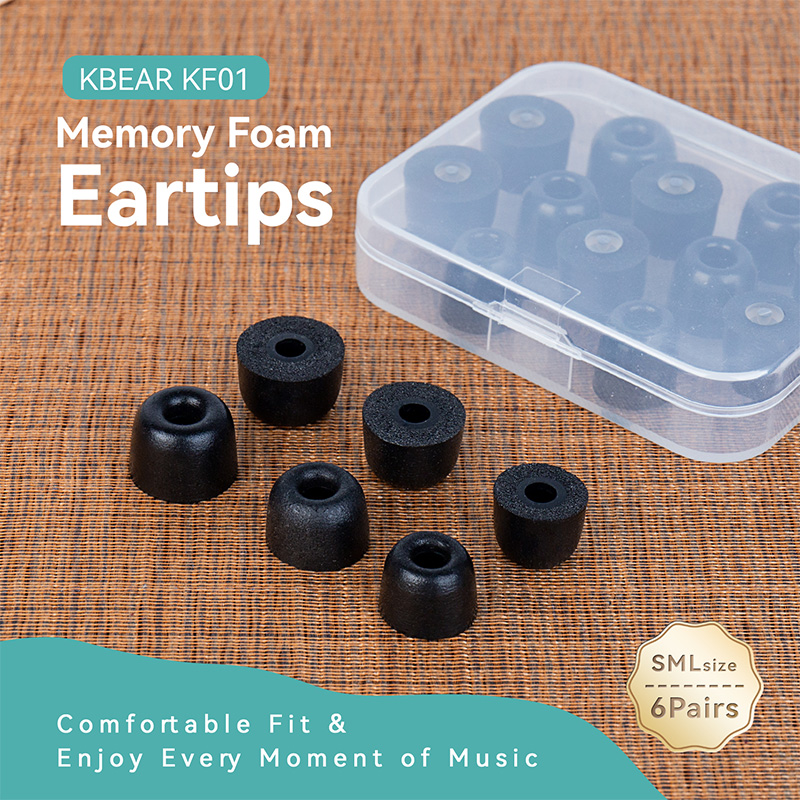 KBEAR KF01 Memory Foam Eartips - Earphone Foam Tip recension och pris